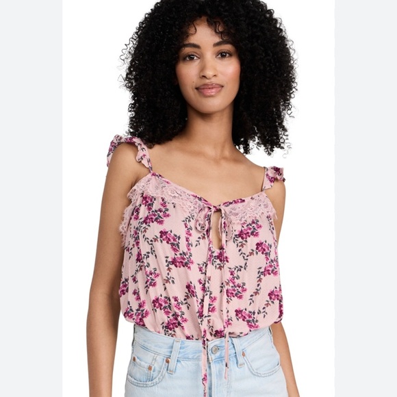 Free People X Intimately FP Take It Away Bodysuit in pink combo - Picture 4 of 4